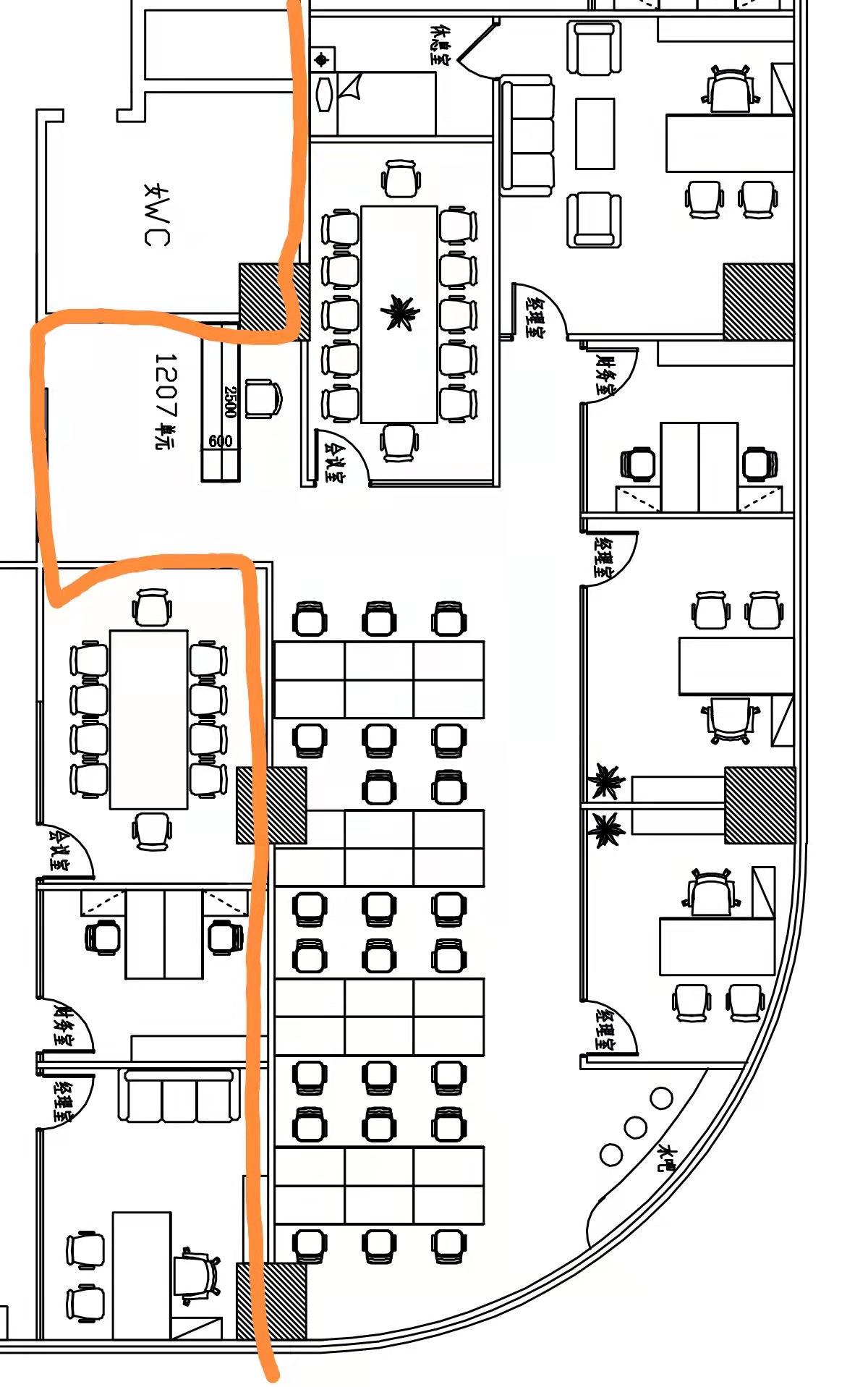 竹园商圈一百杉杉大厦精装修办公室出租送绿植和办公家具