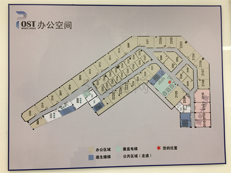 上海邮电大厦POST办公空间出租14人间带窗户现房