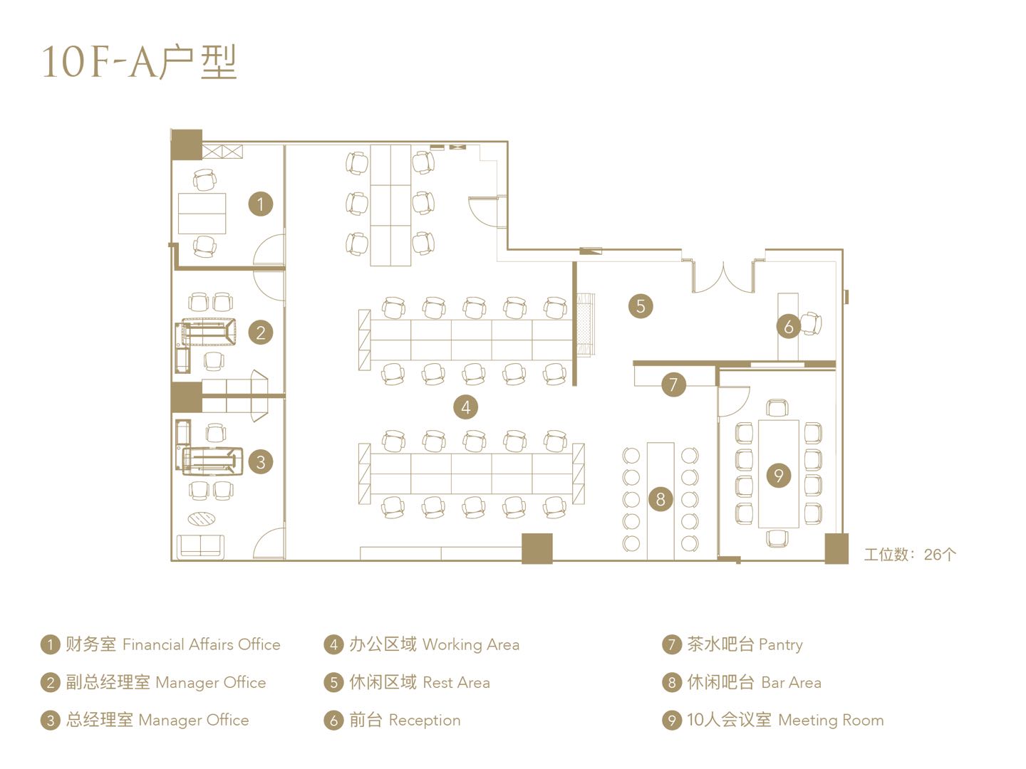 后滩板块环球都会广场出租393平精装修办公室