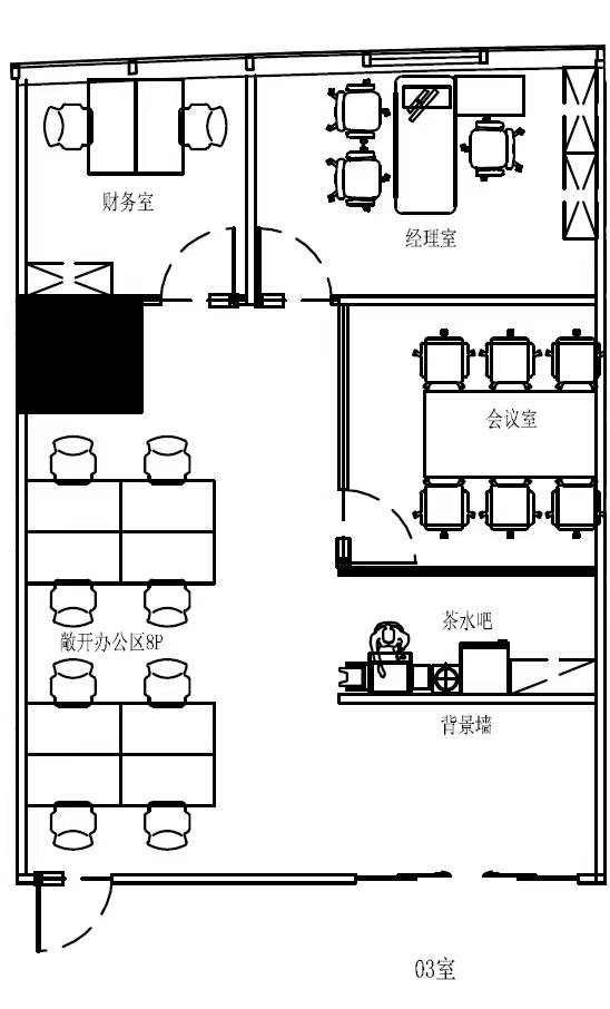上海广场出租150平带家具现房，8个工位3个隔间，地铁200米直达