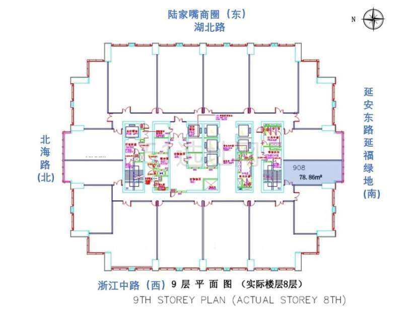 海洋大厦出租78平写字楼标准交付招租