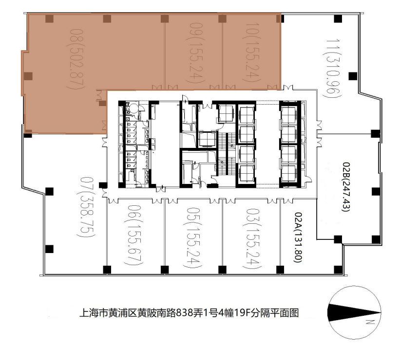 中海国际中心A座813平带装修隔断办公室出租