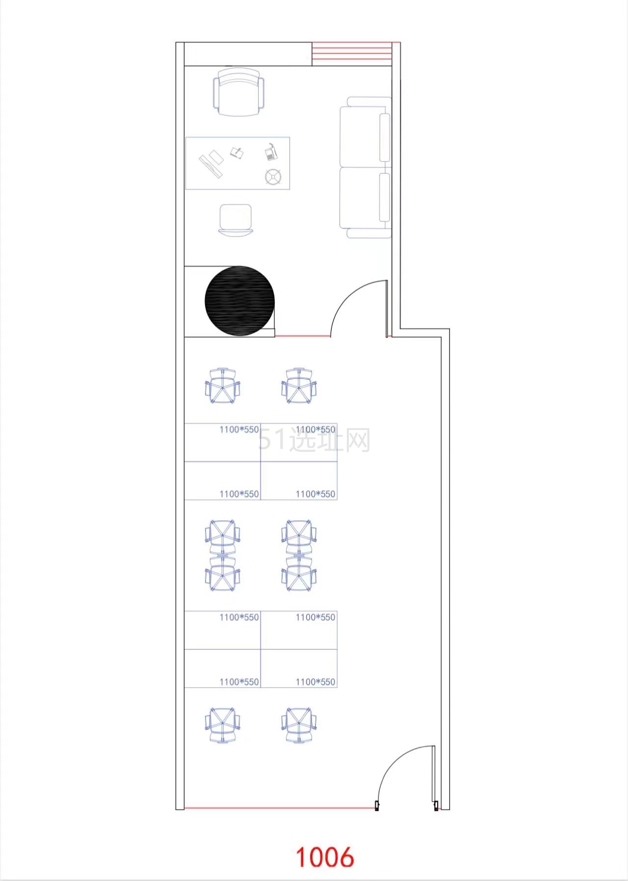 晶品中心出租小户型带家具107平，10工位加老板间