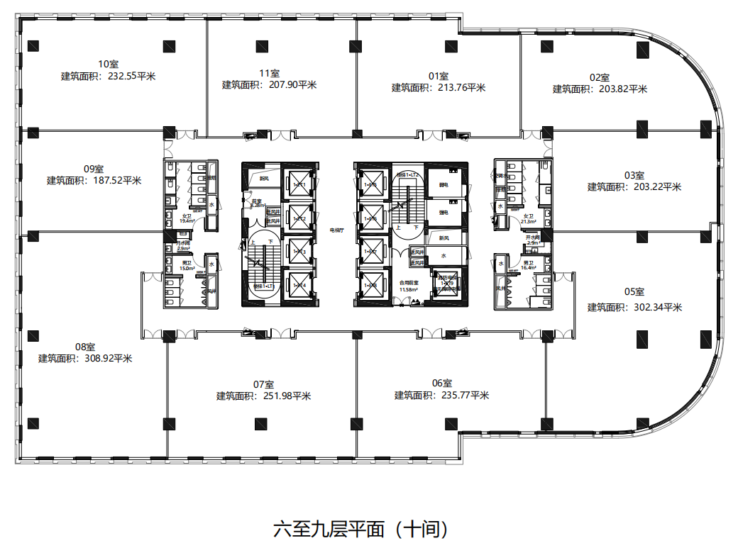 中兴路旁永兴商务广场出租整层2300平，标准写字楼出租