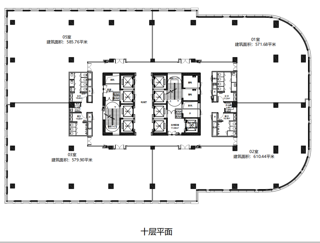 中兴路旁永兴商务广场出租180平起至整层出租现房