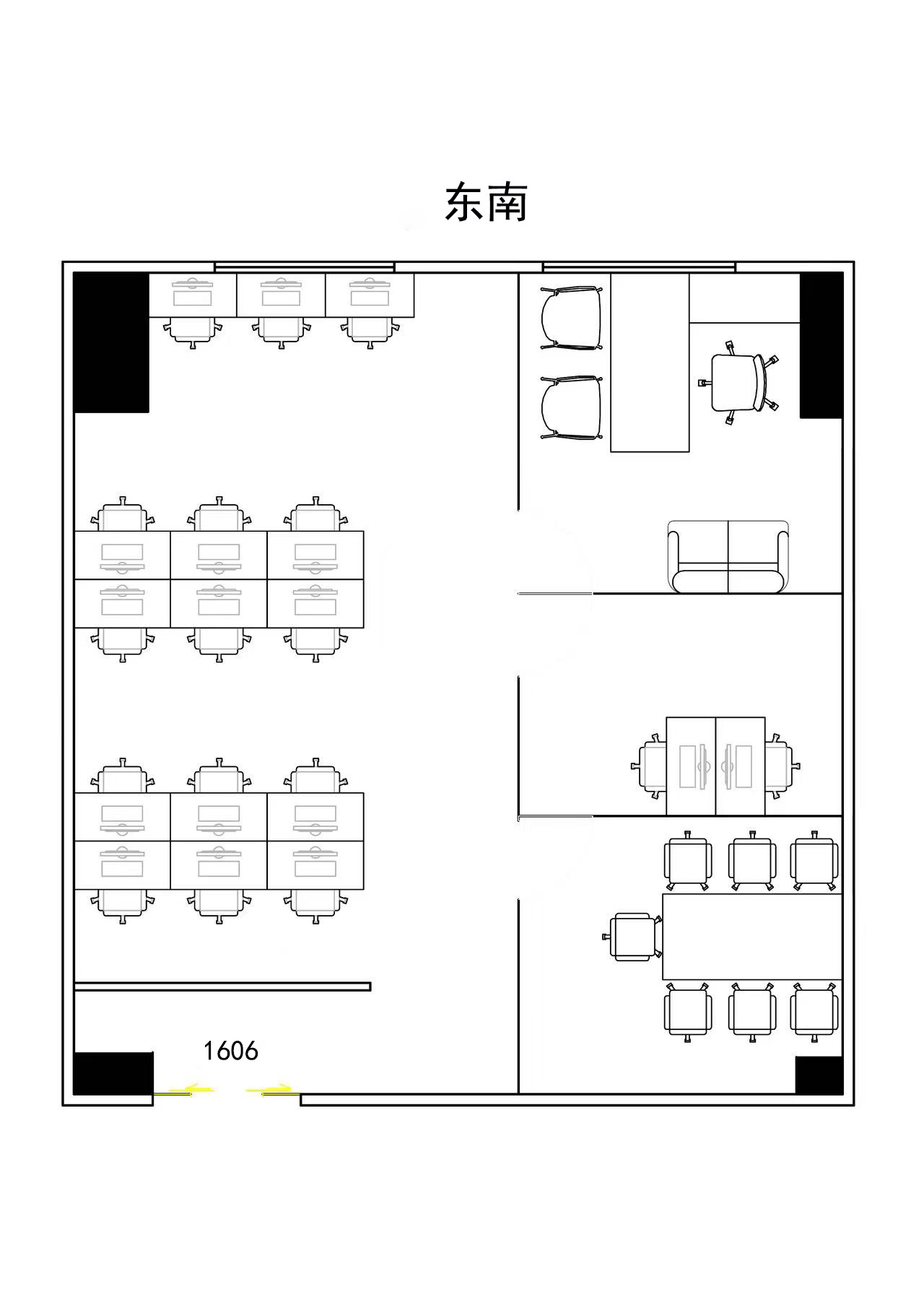 浦发广场136平4隔断10工位出租