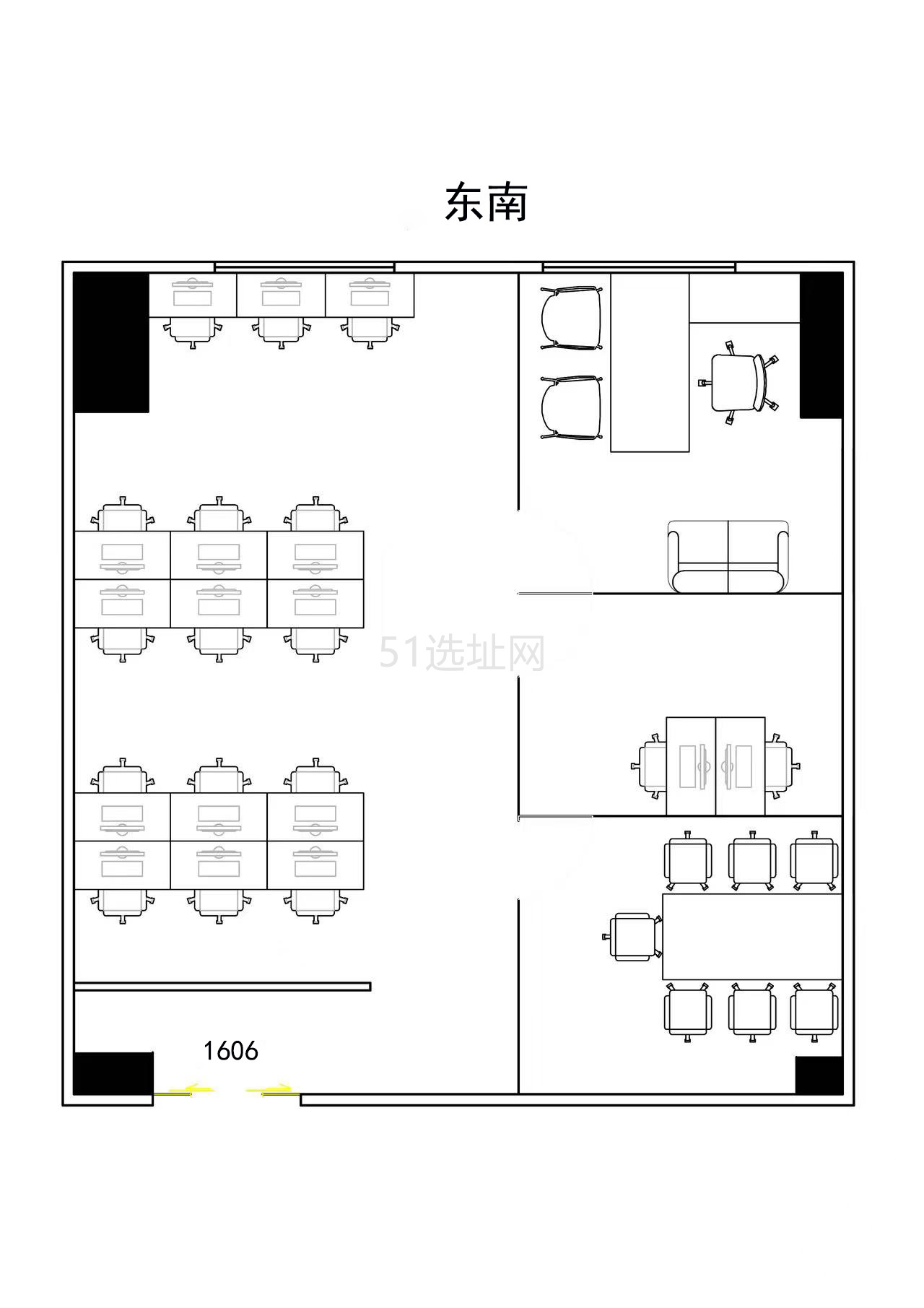 浦发广场136平4隔断10工位出租