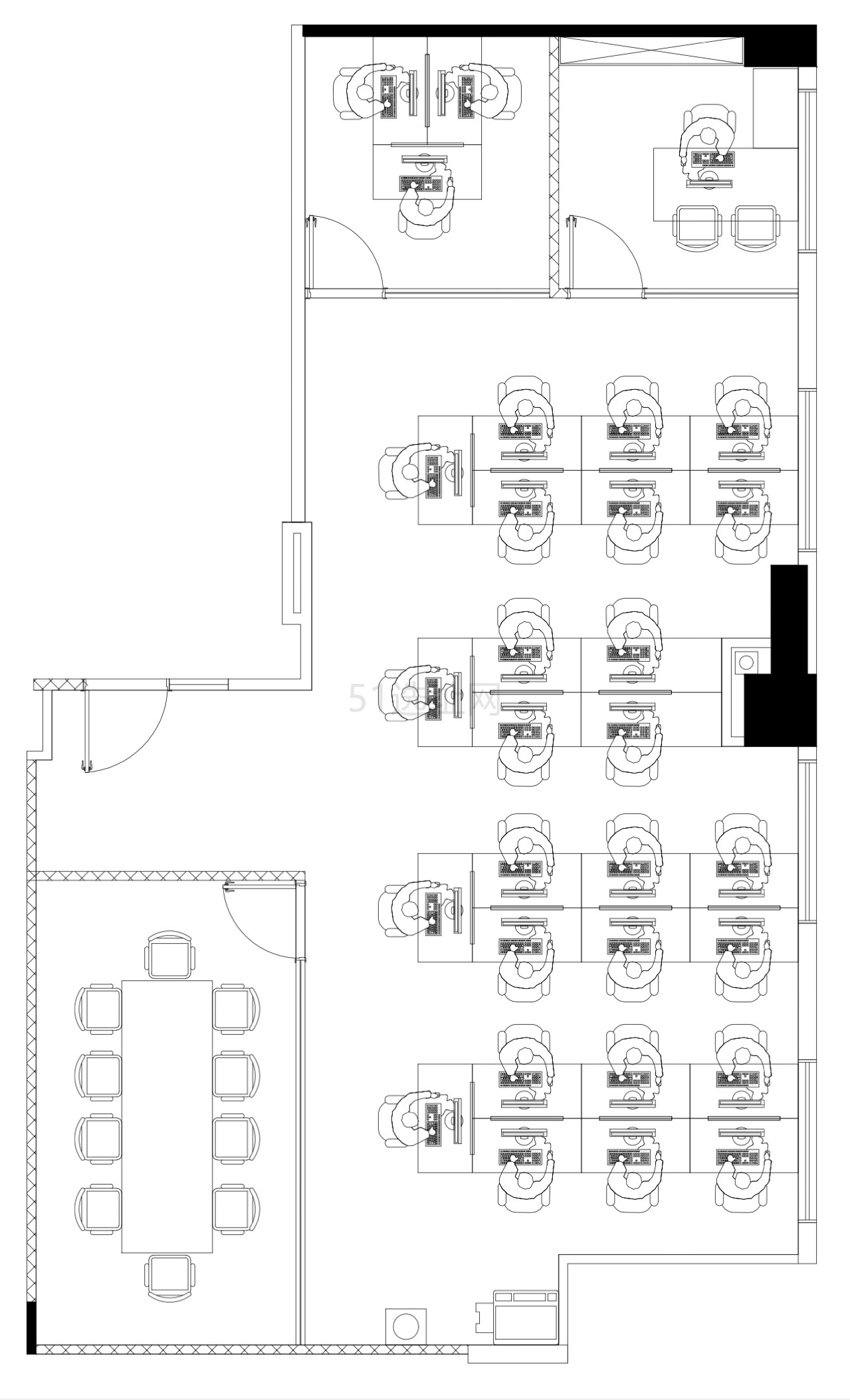 240平精装带家具办公室出租，光启文化广场24小时空调办公室出租