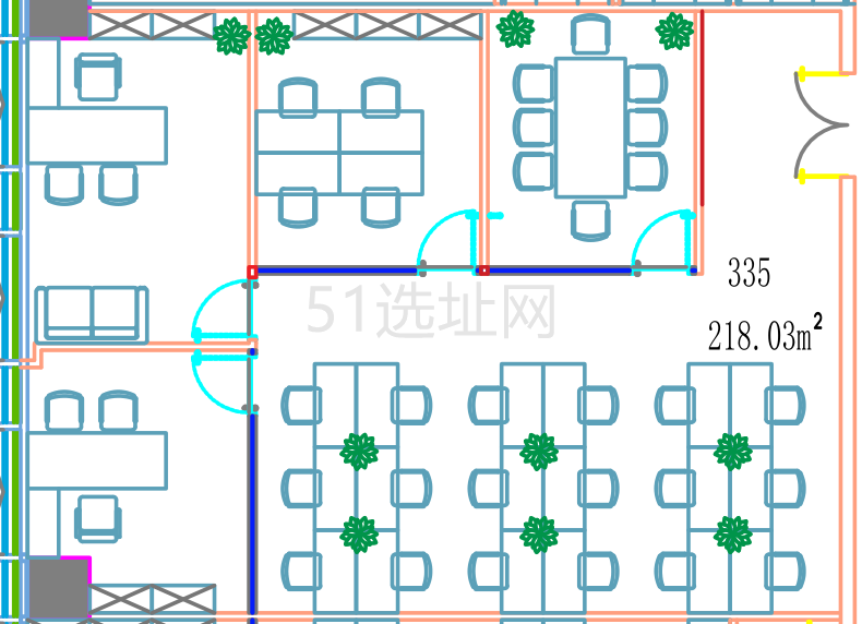 中海中心F栋218平精装带家具出租