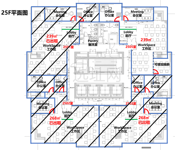 静安寺商圈的万泰国际-高区25楼239㎡