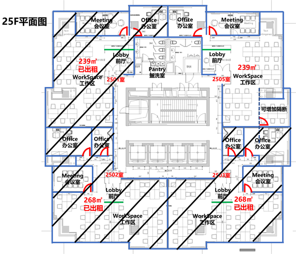 静安寺商圈的万泰国际-高区25楼239㎡