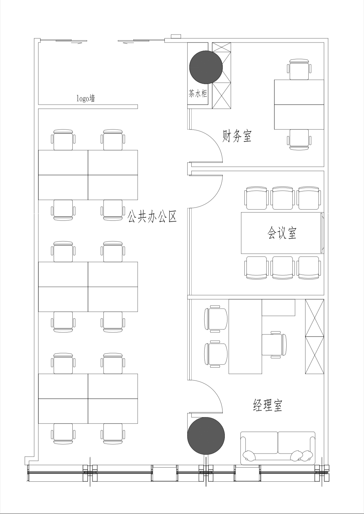 大连路保利绿地广场出租146平精装带家具办公室出租