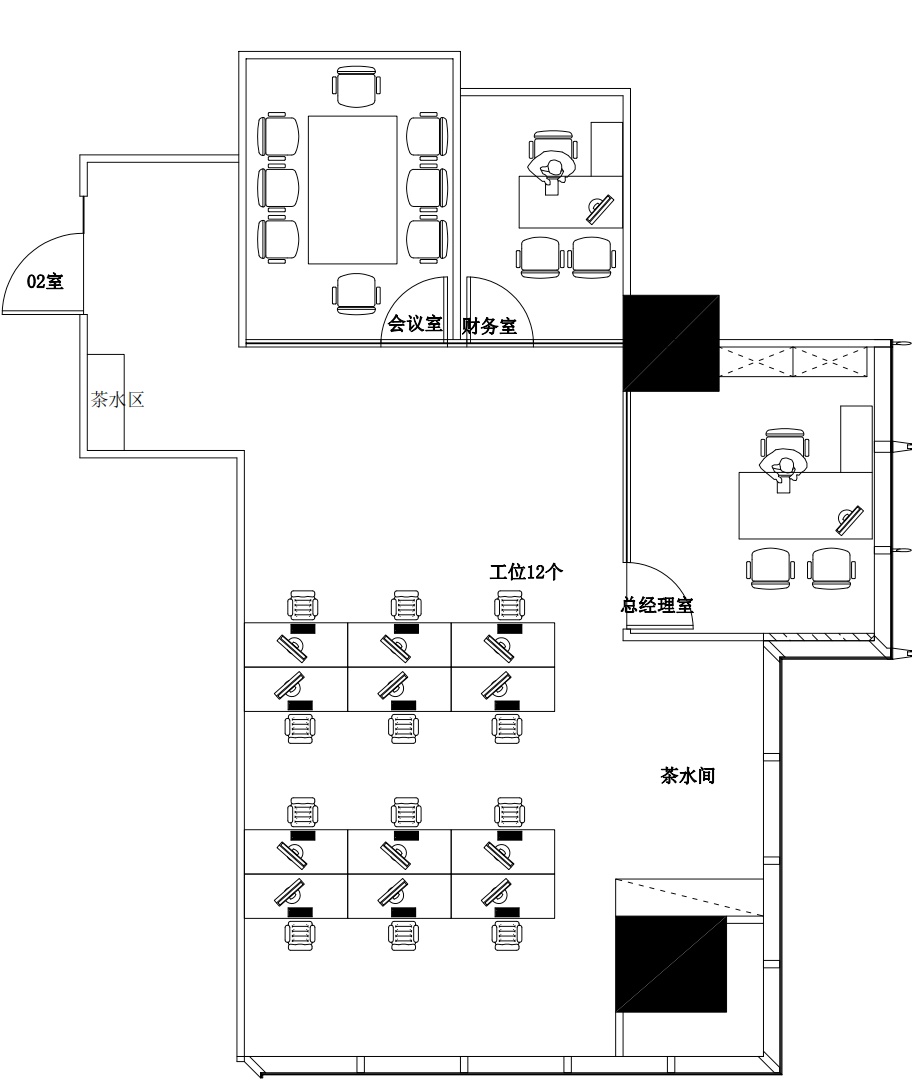 建工大唐国际广场1302室出租办公室